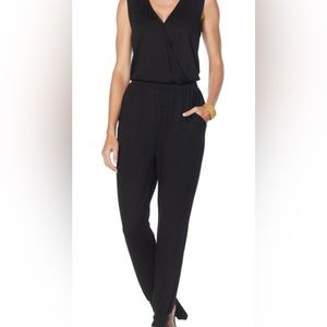 Black French terry jumpsuit